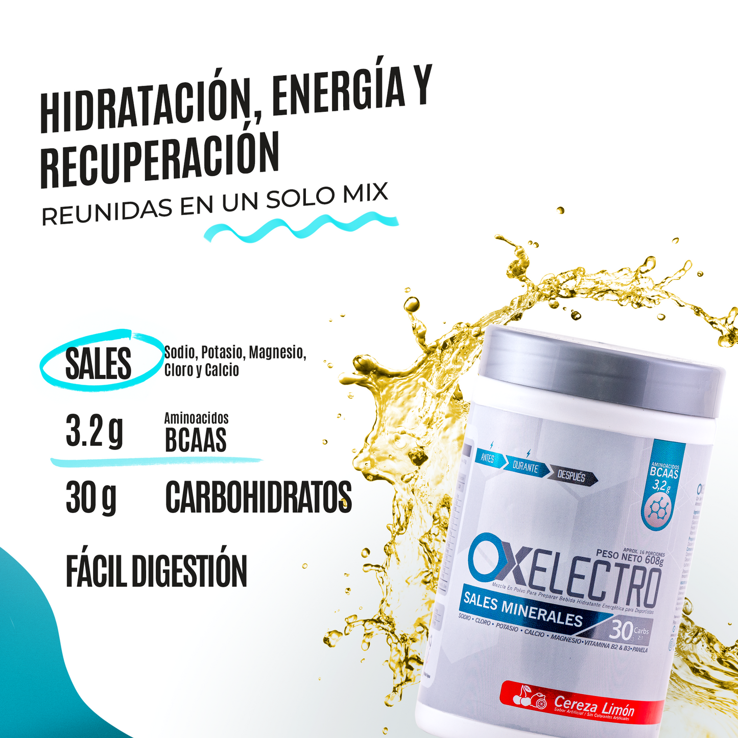 OX Electro 608 g – Hidratante Drink Mix