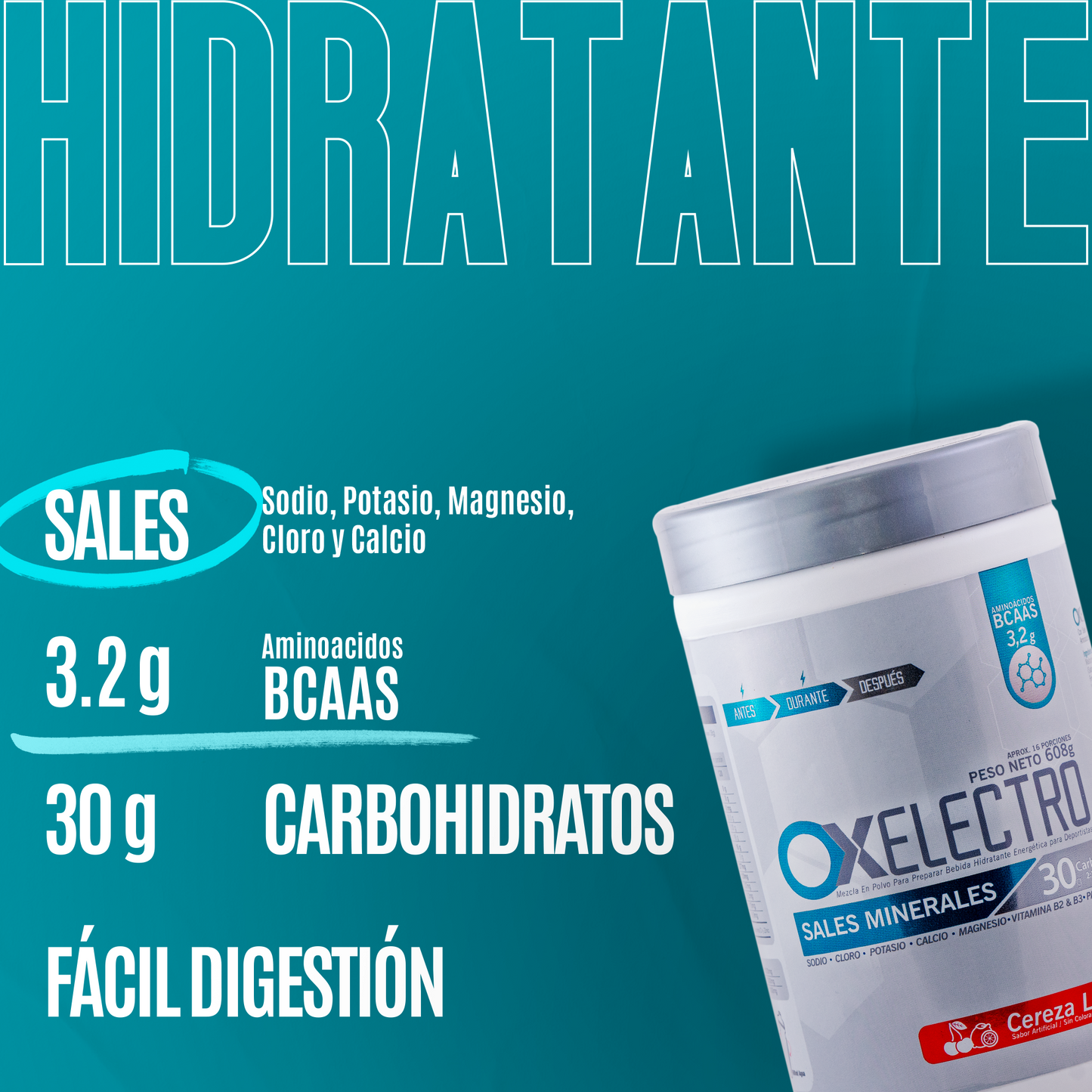 OX Electro 608 g – Hidratante Drink Mix