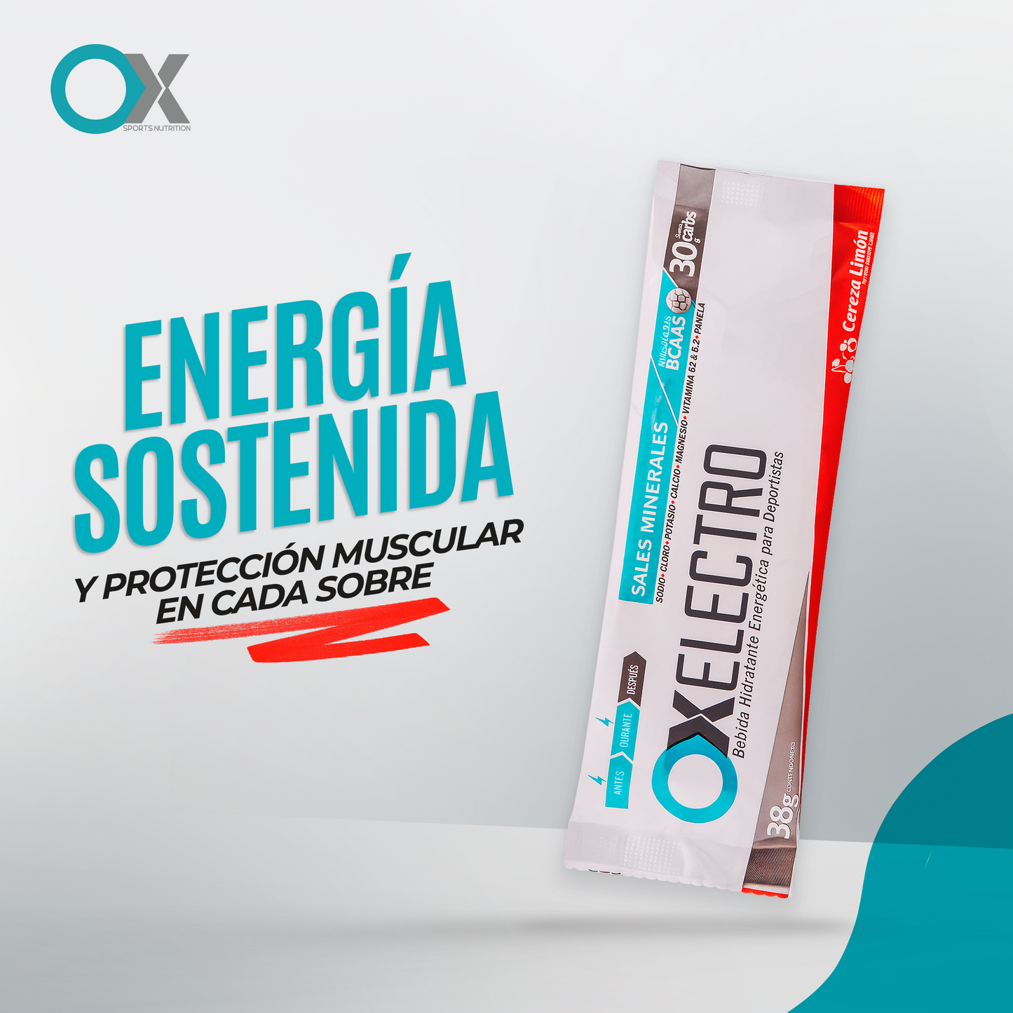 OX Electro Caja 15 Sobres – Hidratante Drink Mix