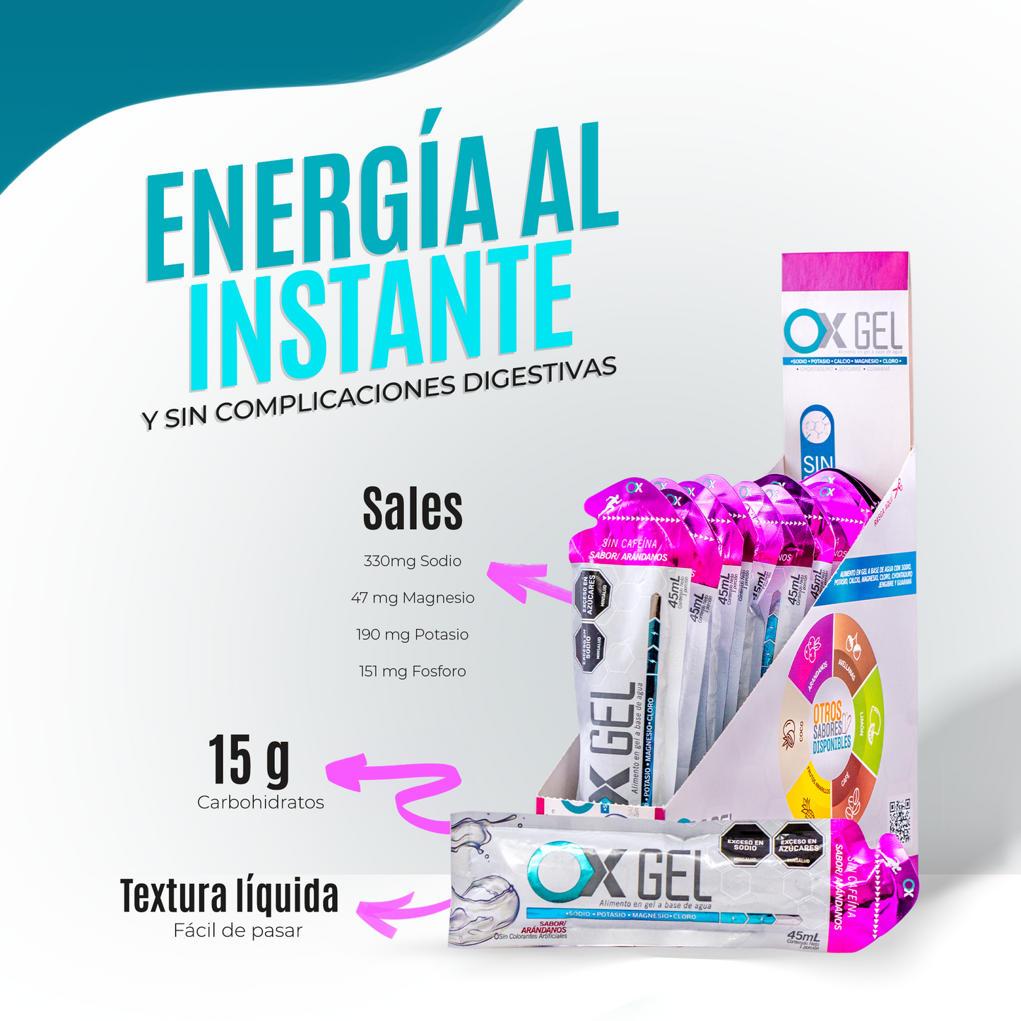 OX Gel Energético - Caja con 15 geles