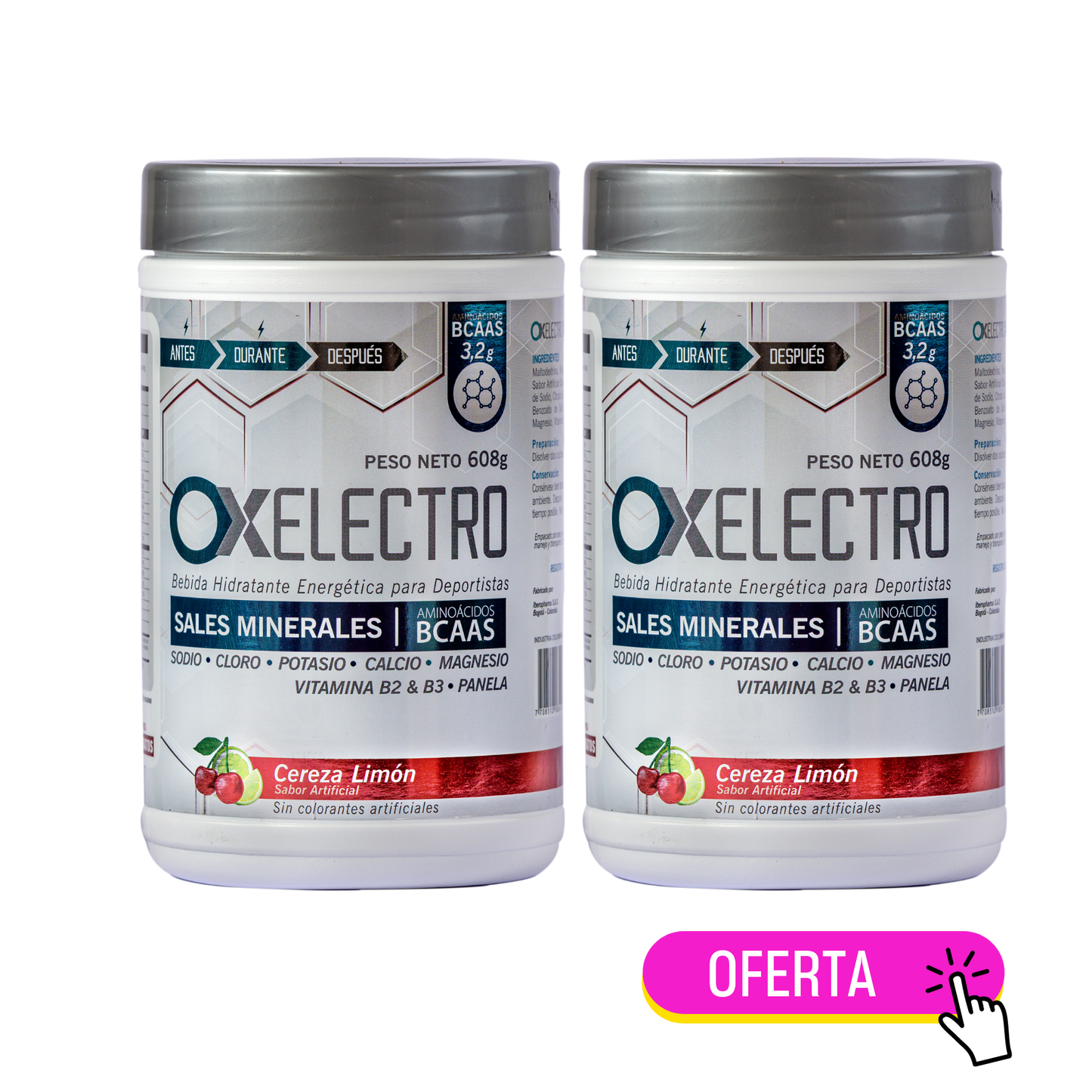 Kit Ox Electro 608g x 2 Bebida Hidratante Energética para Deportistas