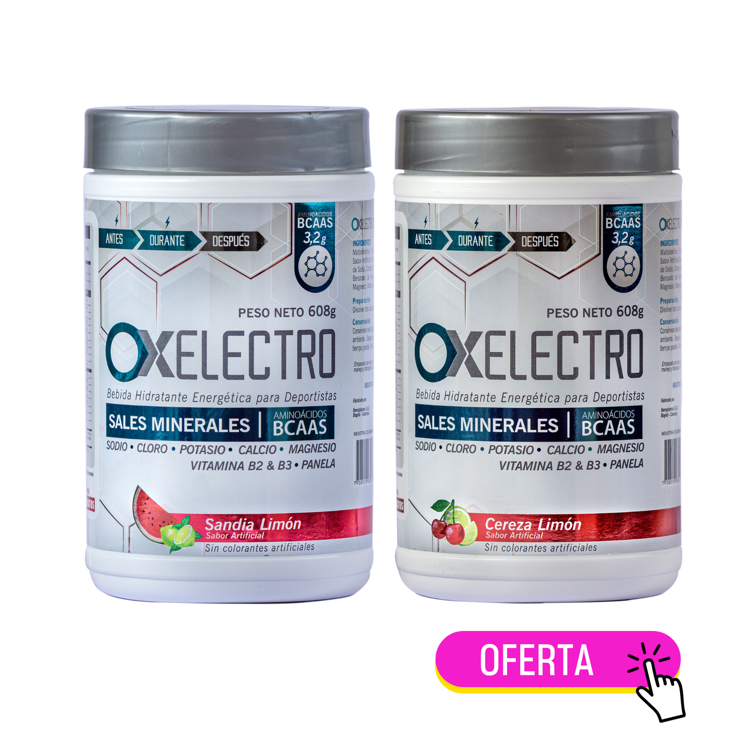 Kit Ox Electro 608g x 2 Bebida Hidratante Energética para Deportistas
