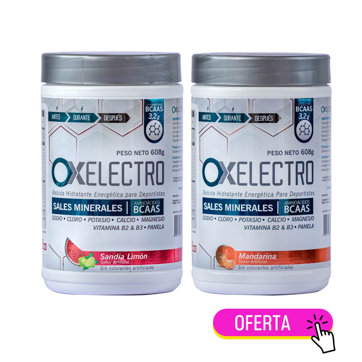 Kit Ox Electro 608g x 2 Bebida Hidratante Energética para Deportistas