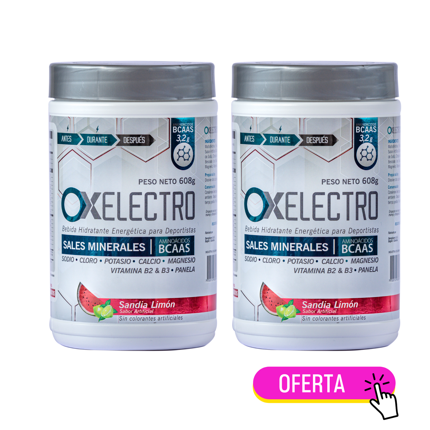Kit Ox Electro 608g x 2 Bebida Hidratante Energética para Deportistas