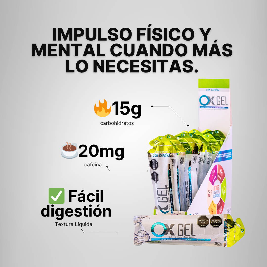 OX GEL con Cafeína – Caja con 15 geles