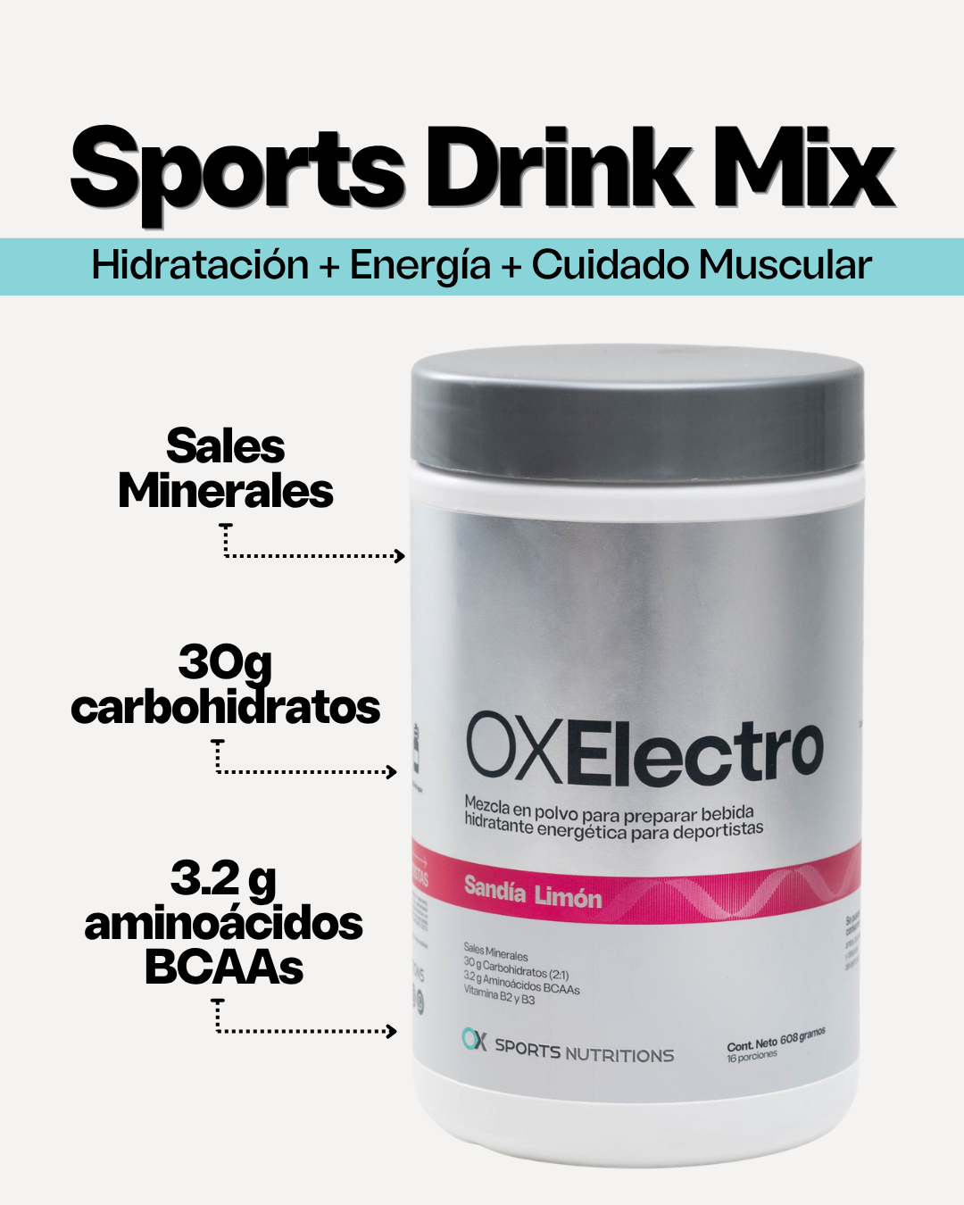 OX Electro 608 g – Hidratación y Energía