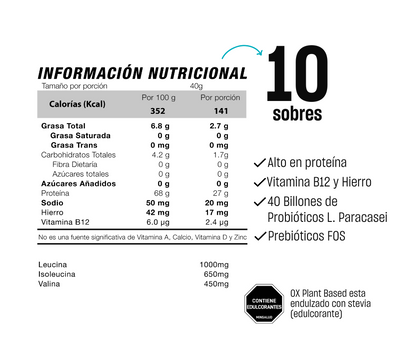 OX Plant Based Caja 10 Sobres – Proteína Vegetal