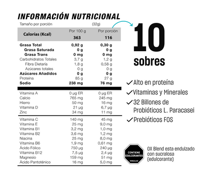 OX Blend Caja 10 Sobres – Proteína Whey y Caseína