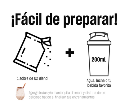 OX Blend Caja 10 Sobres – Proteína Whey y Caseína