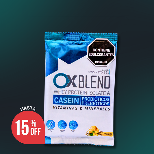 OX Blend Caja 10 Sobres – Proteína Whey y Caseína